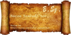 Becze Szalvátor névjegykártya